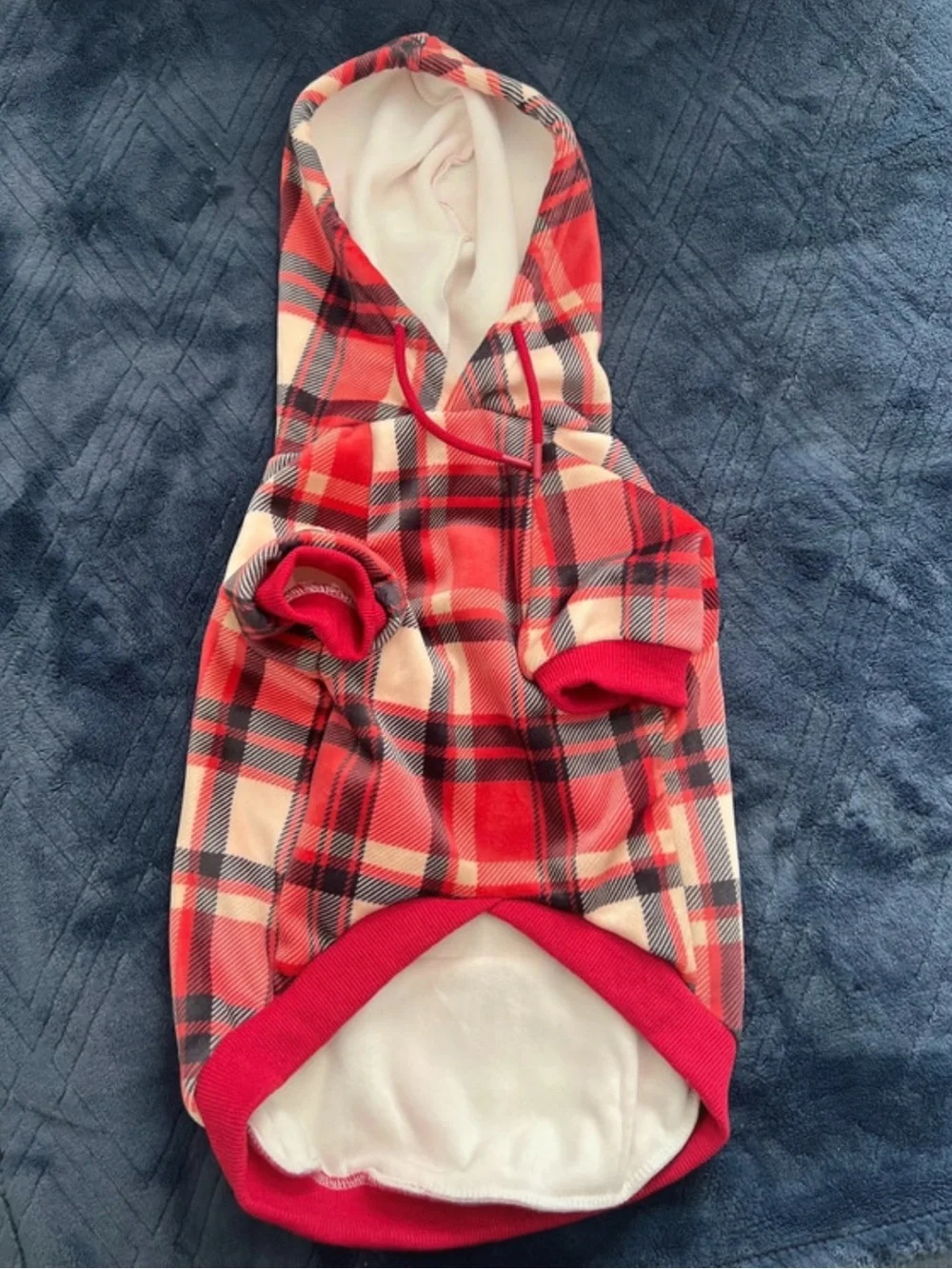 Spark Paws Red Plaid Dog Hoodie